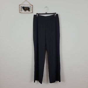 Akris Punto Black Wool Slacks Pants Sz US 10 Straight Leg Minimalist Career Work